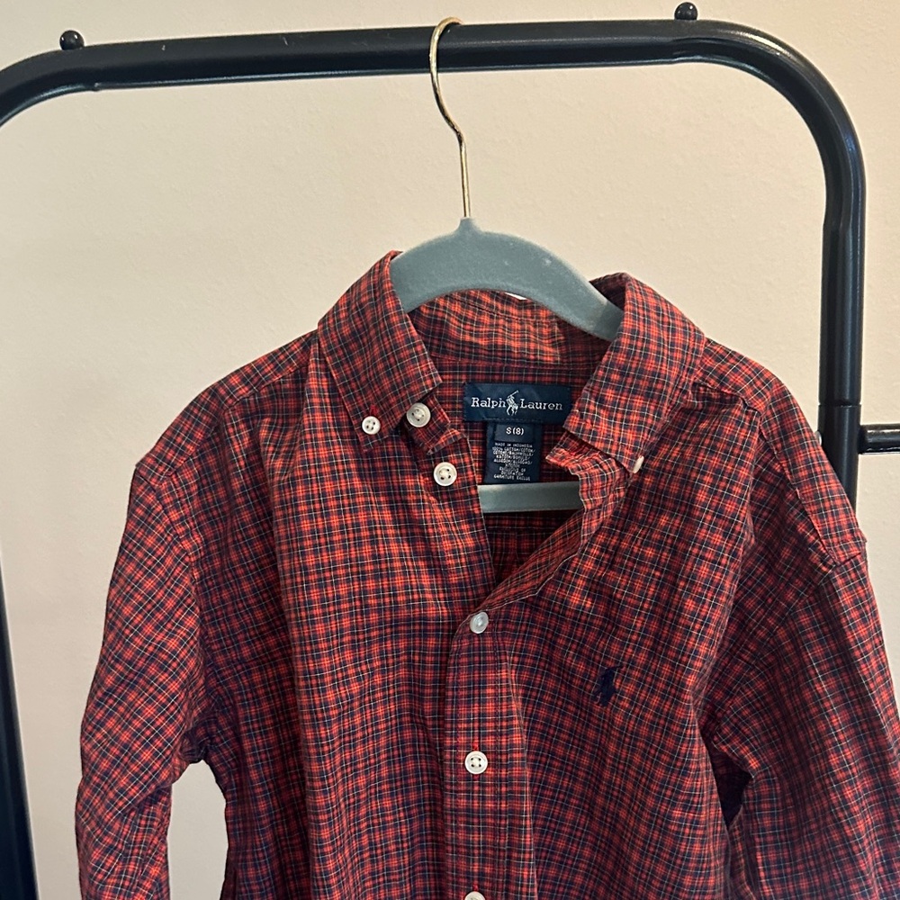 Ralph Lauren Kids Red and Black Checkered Shirt